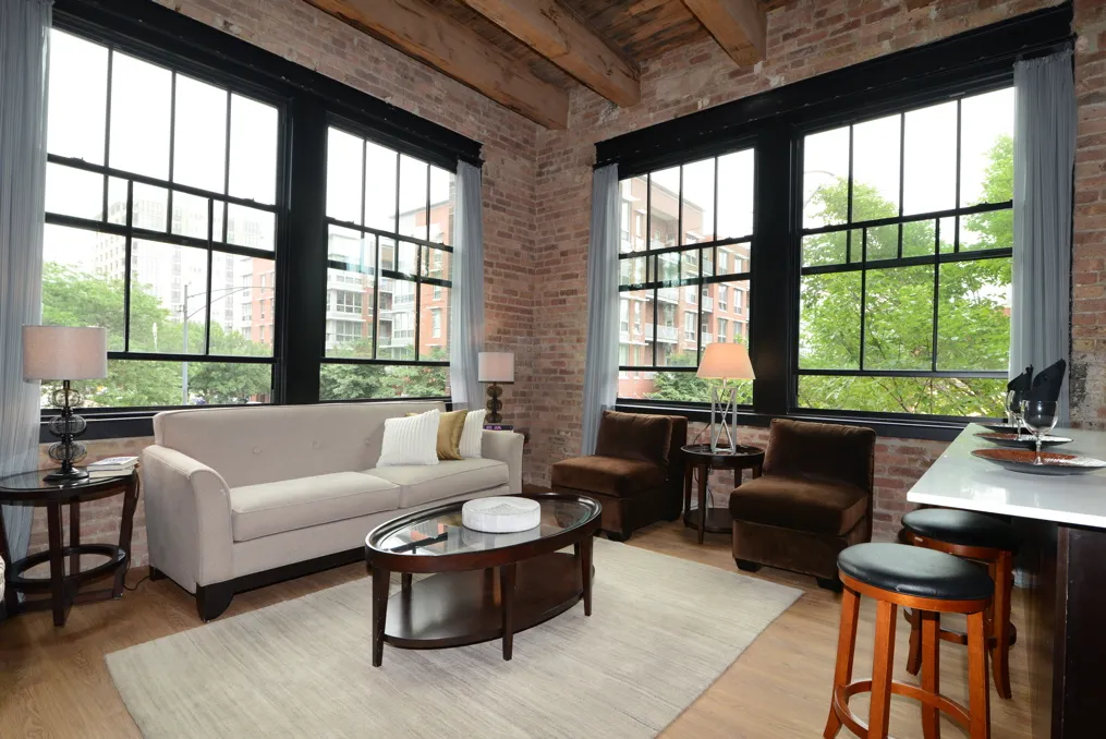 corner view of the historic Vesta Lofts in the south loop of chicago