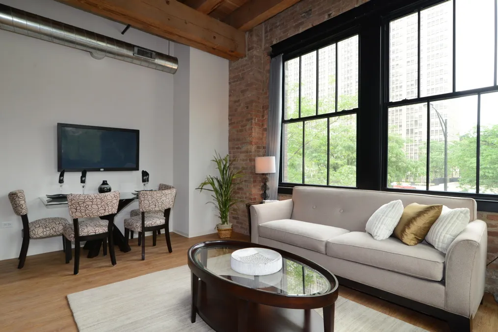 corner view of the historic Vesta Lofts in the south loop of chicago