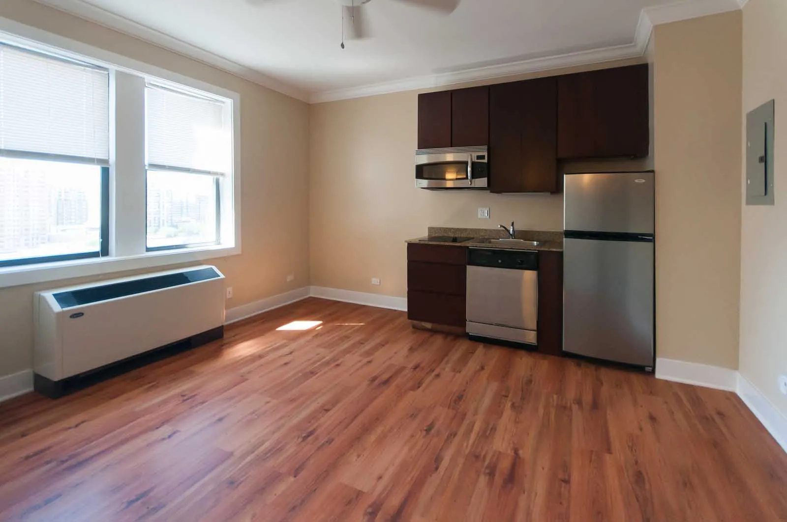 vintage exterior of 11 West Division Apartments in the Gold Coast Chicago