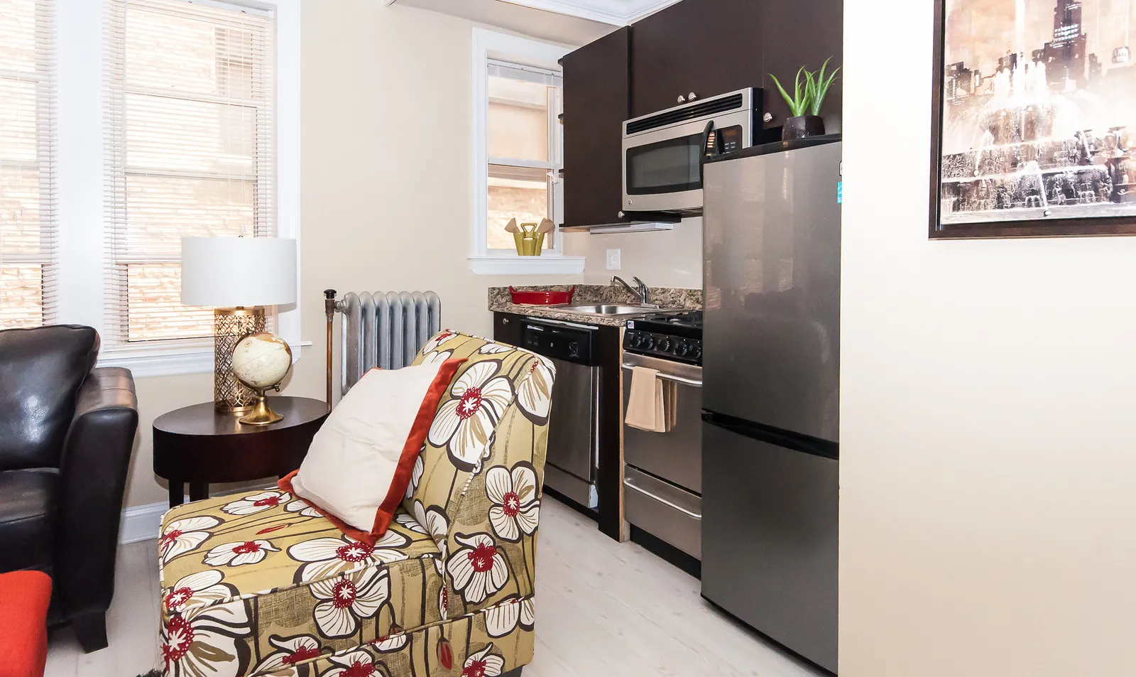 furnished and deorated unit at 839 W. Diversey Apartments in Chicago