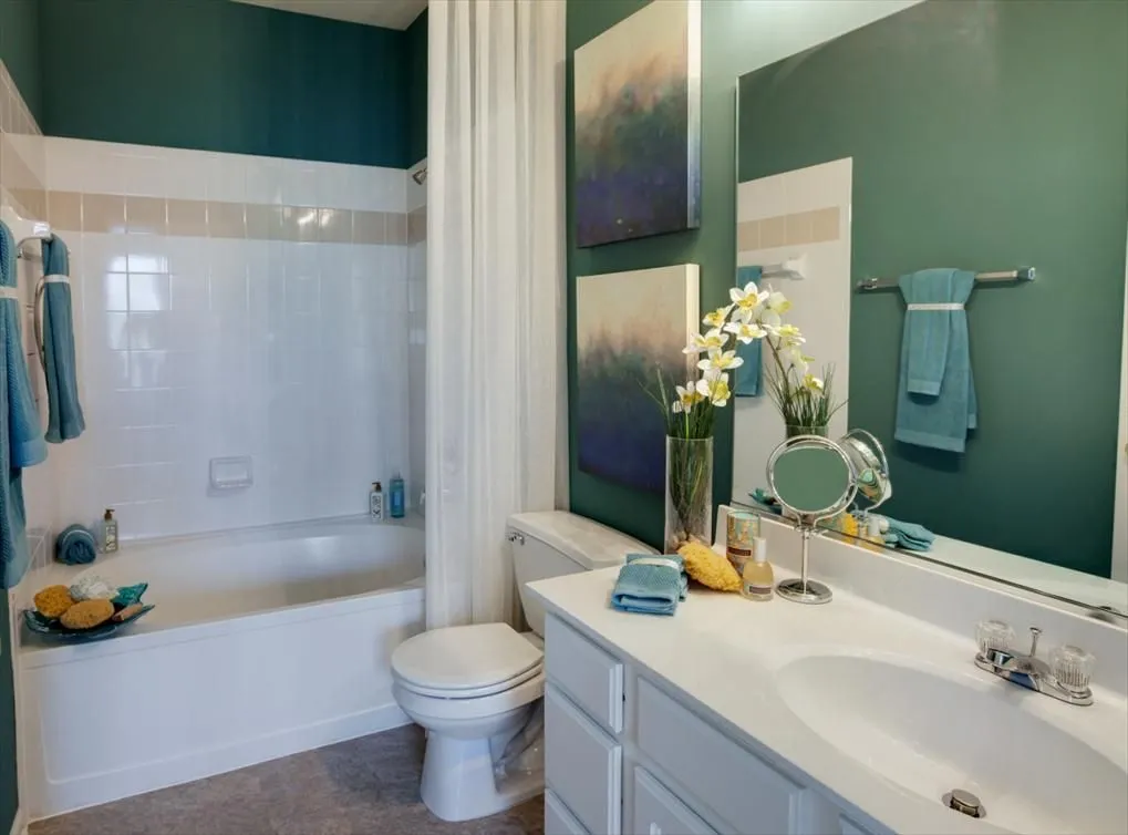 2nd bedroom furnished model at The Aventine at Oakhurst North