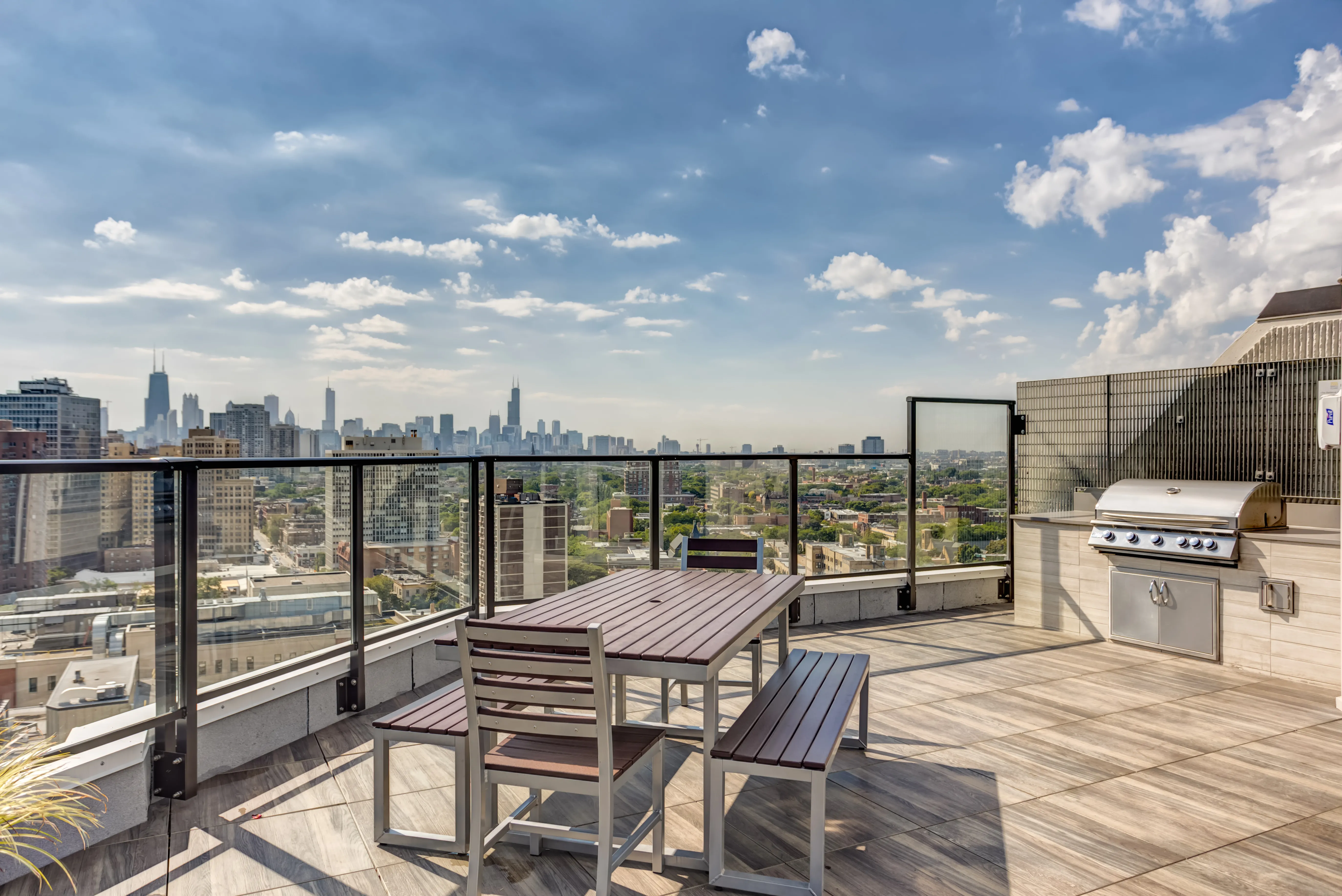 south east view from at 2555 N. Clark Apartments in Lincoln Park Chicago