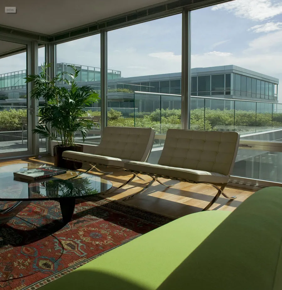 rendering look up at the architecture of Optima Old Orchard Woods Apartment