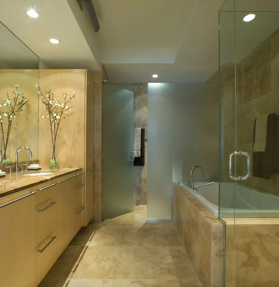 rendering look up at the architecture of Optima Old Orchard Woods Apartment