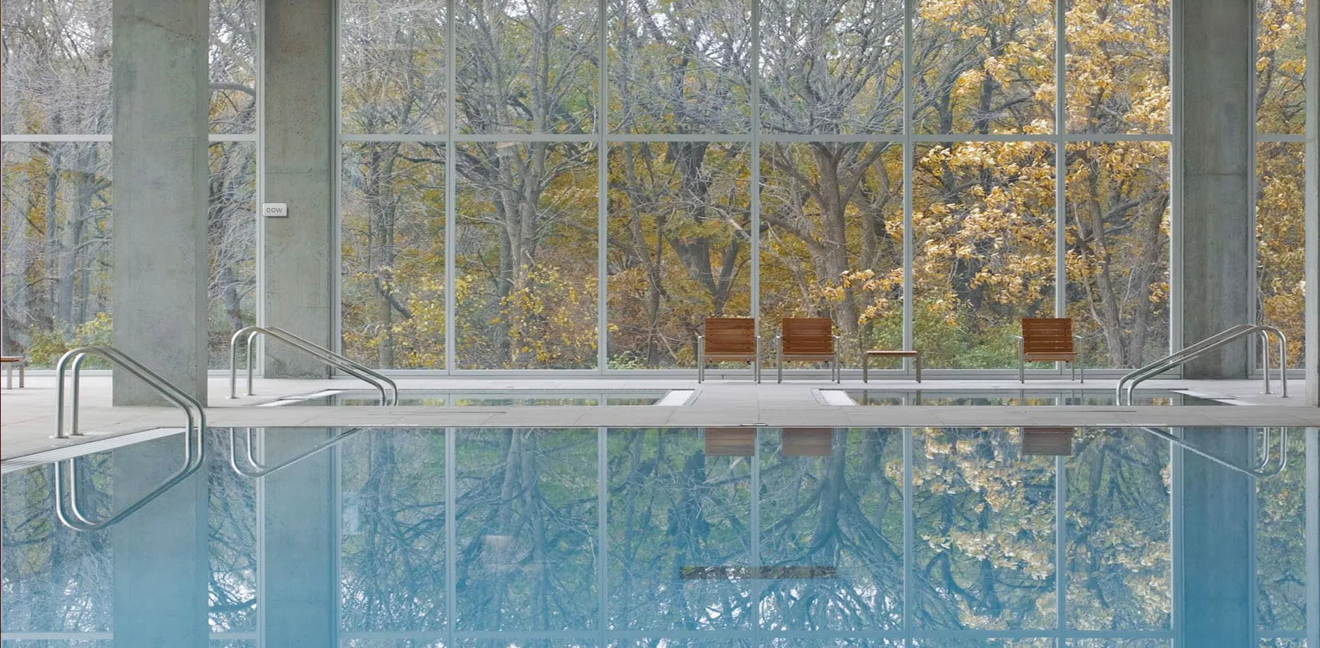 rendering look up at the architecture of Optima Old Orchard Woods Apartment