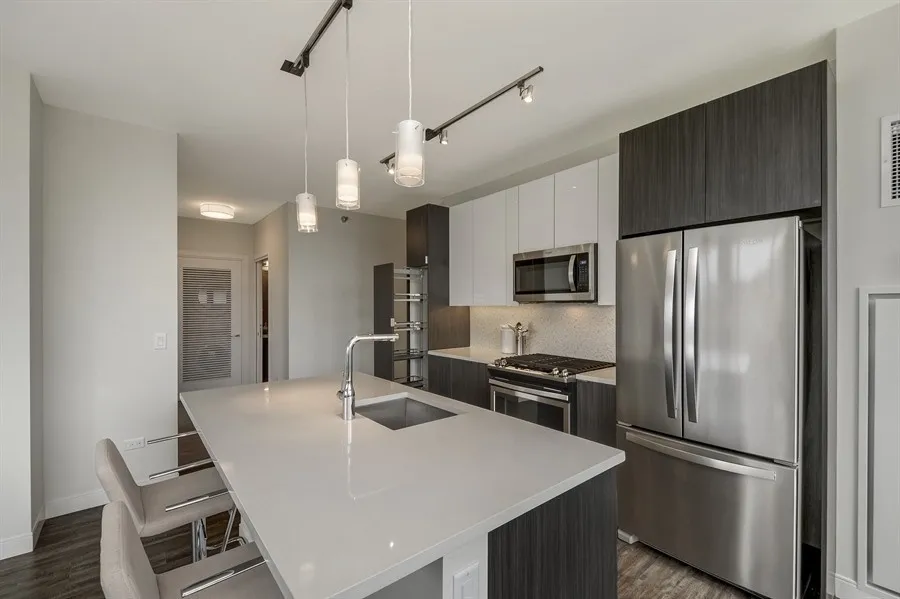 living room at 1407 On Michigan Apartments at 1407 South Michigan Ave