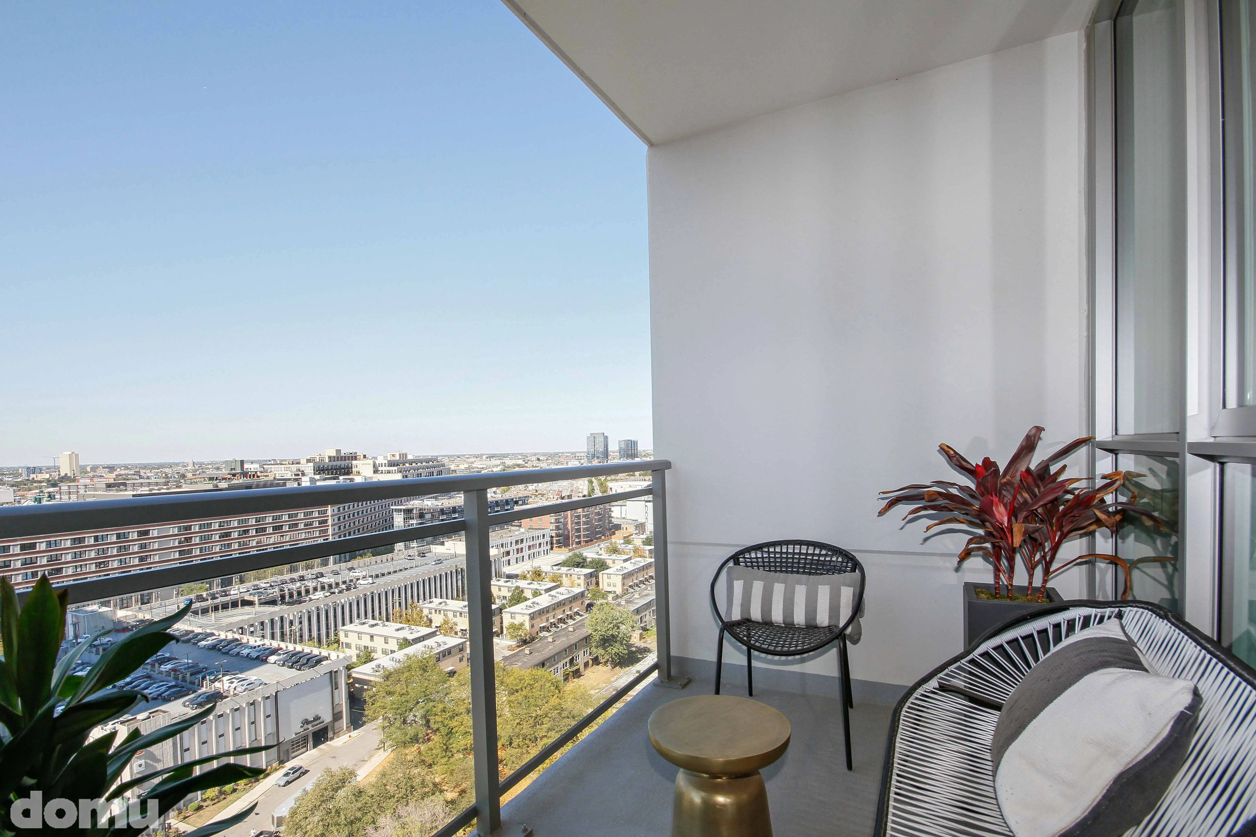 view from balcony of unit at The Hudson Apartments in Chicago