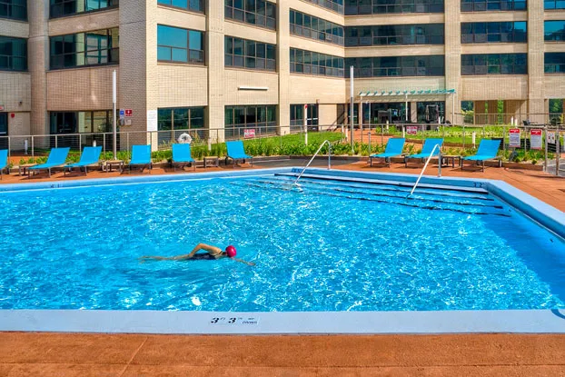 living room with lake view at Eleven Thirty Apartments in the South Loop