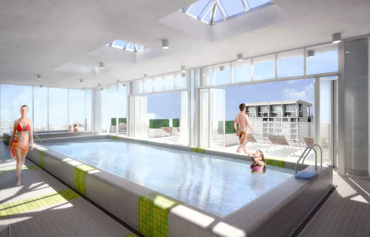 living room model apartment at JeffJack Apartments in the Chicago Loop