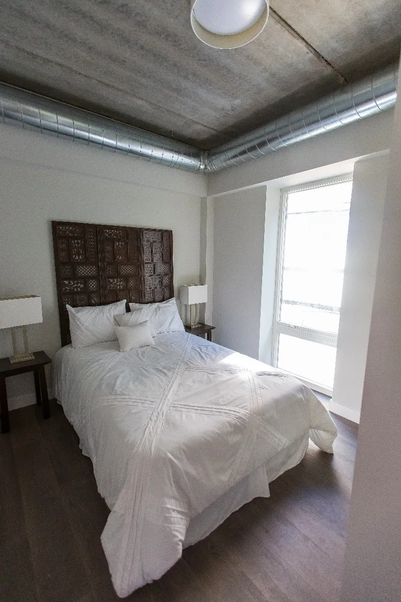 furnished luxury kitchen and living room at The Westerner Apartments