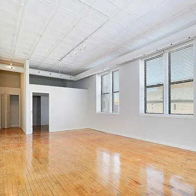 kitchen and living area at 1471 North Milwaukee Apartments  in Wicker Park