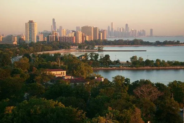 outisde of Oglesby Towers Apartments in South Shore Chicago