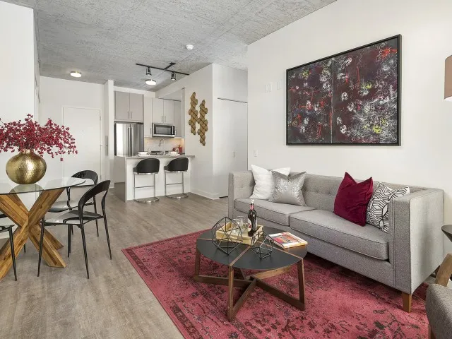 model furnished kitchen at Sienna Apartments in Streeterville