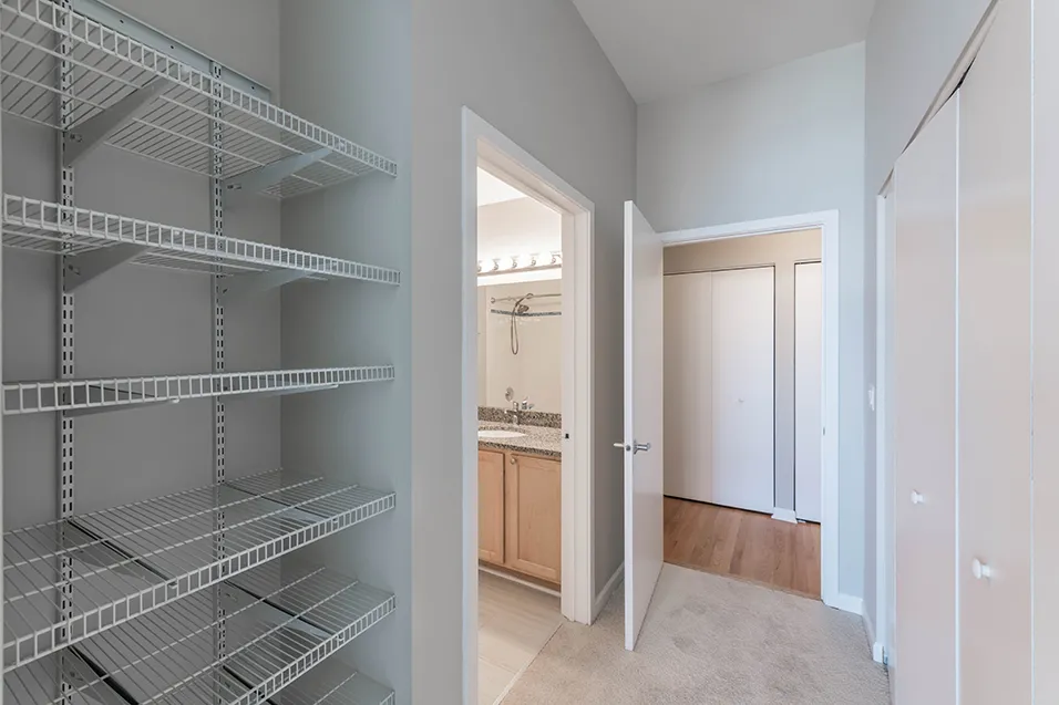 outside red brick of 2010 West Pierce Apartments in Wicker Park Chicago