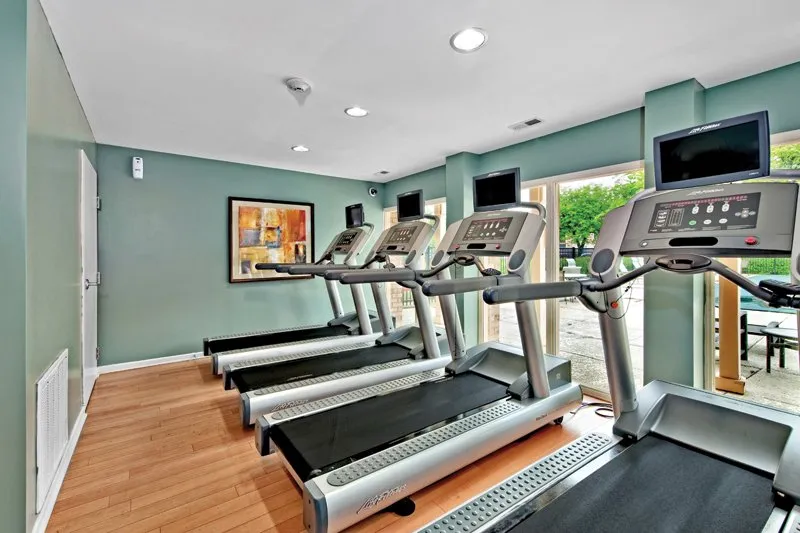 reflection pond in front of Lakeside Apartments in Lisle, IL