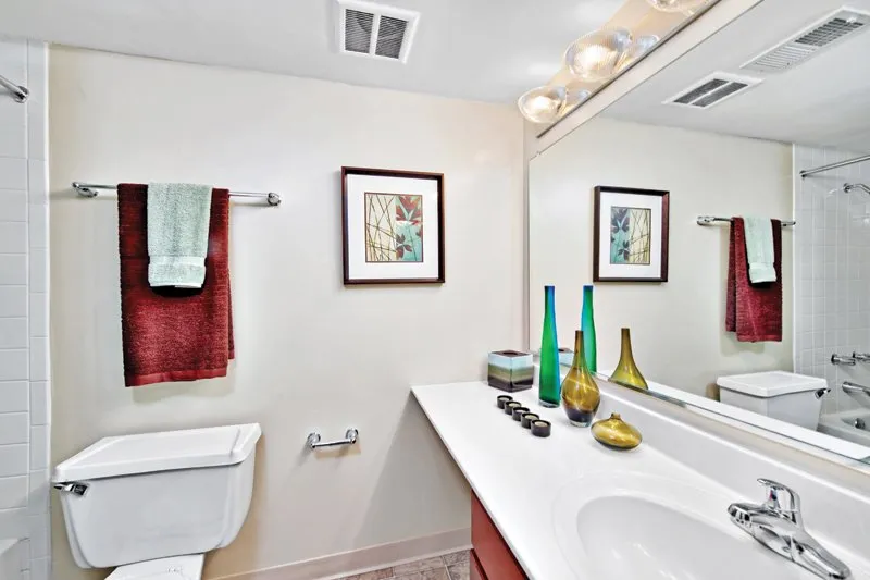 reflection pond in front of Lakeside Apartments in Lisle, IL