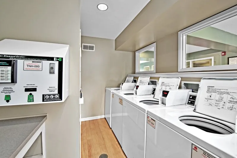 reflection pond in front of Lakeside Apartments in Lisle, IL
