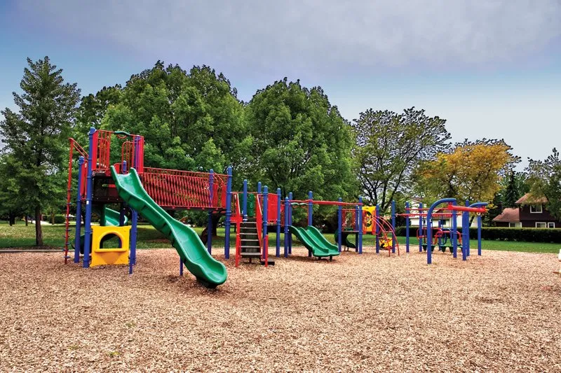reflection pond in front of Lakeside Apartments in Lisle, IL