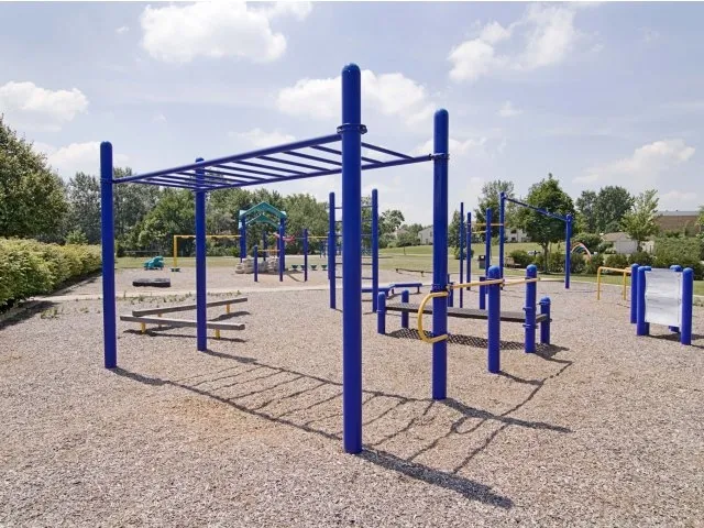 landscped entrance lobby of Village Park of Hoffman Estates Apartments