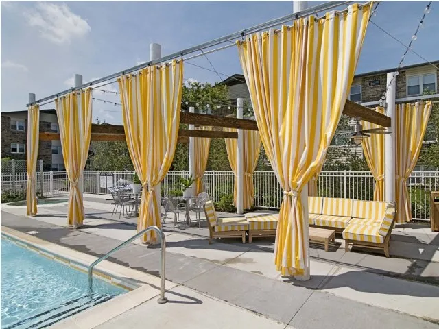landscped entrance lobby of Village Park of Hoffman Estates Apartments