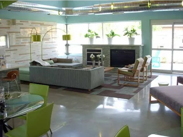 landscped entrance lobby of Village Park of Hoffman Estates Apartments