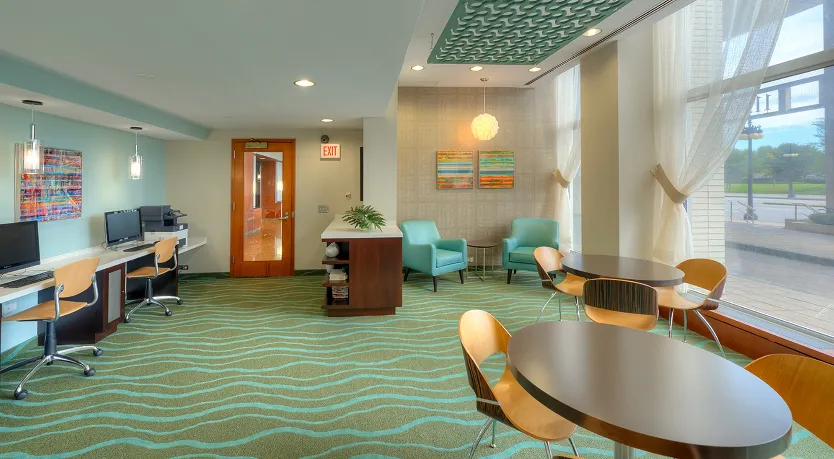 living room with lake view at Eleven Thirty Apartments in the South Loop