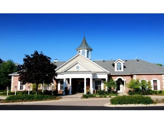 beautiful lake in front of Dwell at Naperville Apartments in Naperville, IL