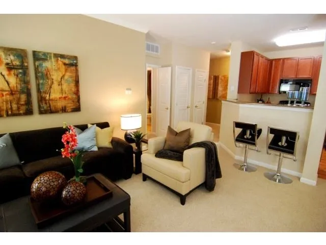 beautiful lake in front of Dwell at Naperville Apartments in Naperville, IL