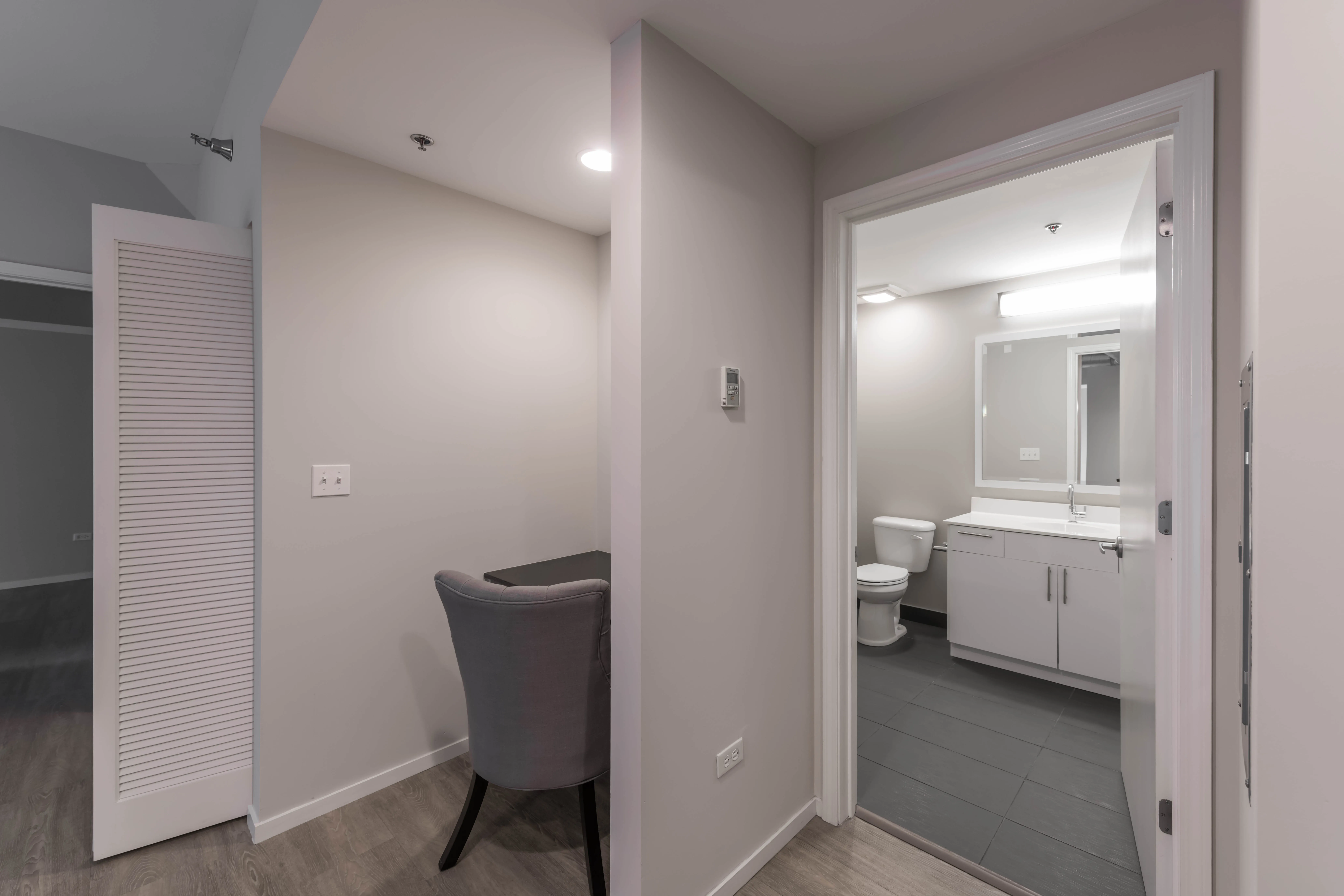 model unit living room at The Scott Residences Apartments in Old Town