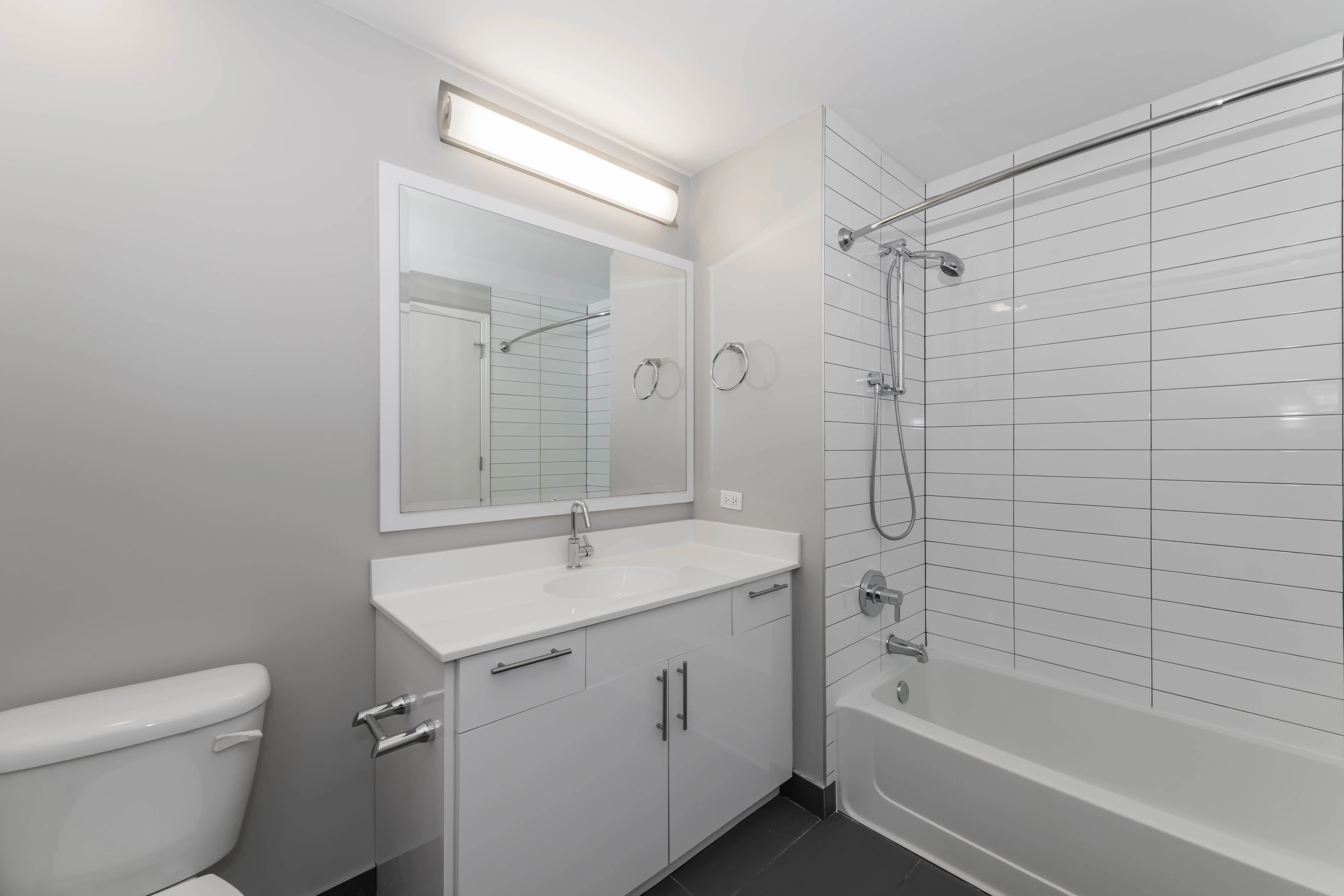 model unit living room at The Scott Residences Apartments in Old Town