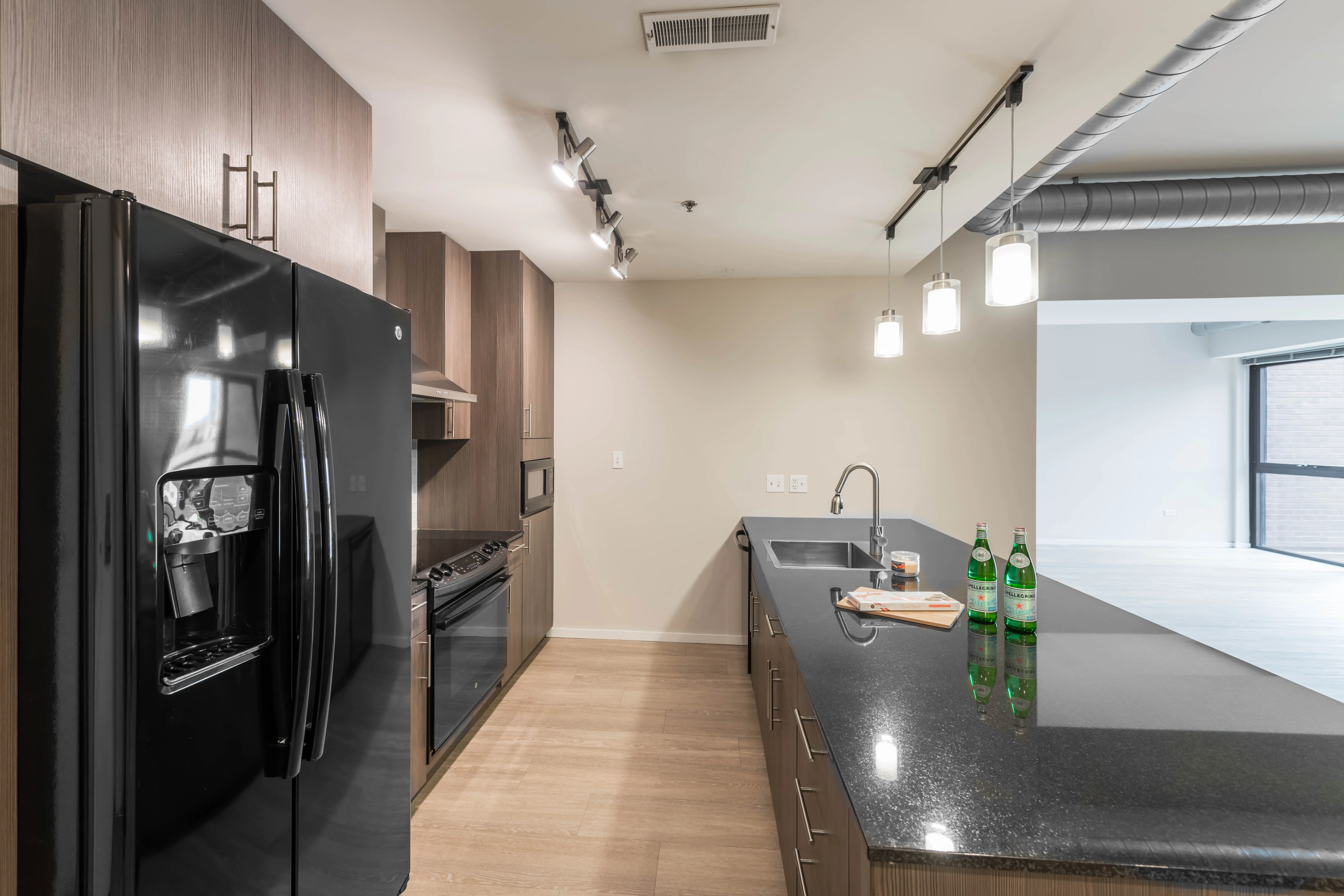 model unit living room at The Scott Residences Apartments in Old Town