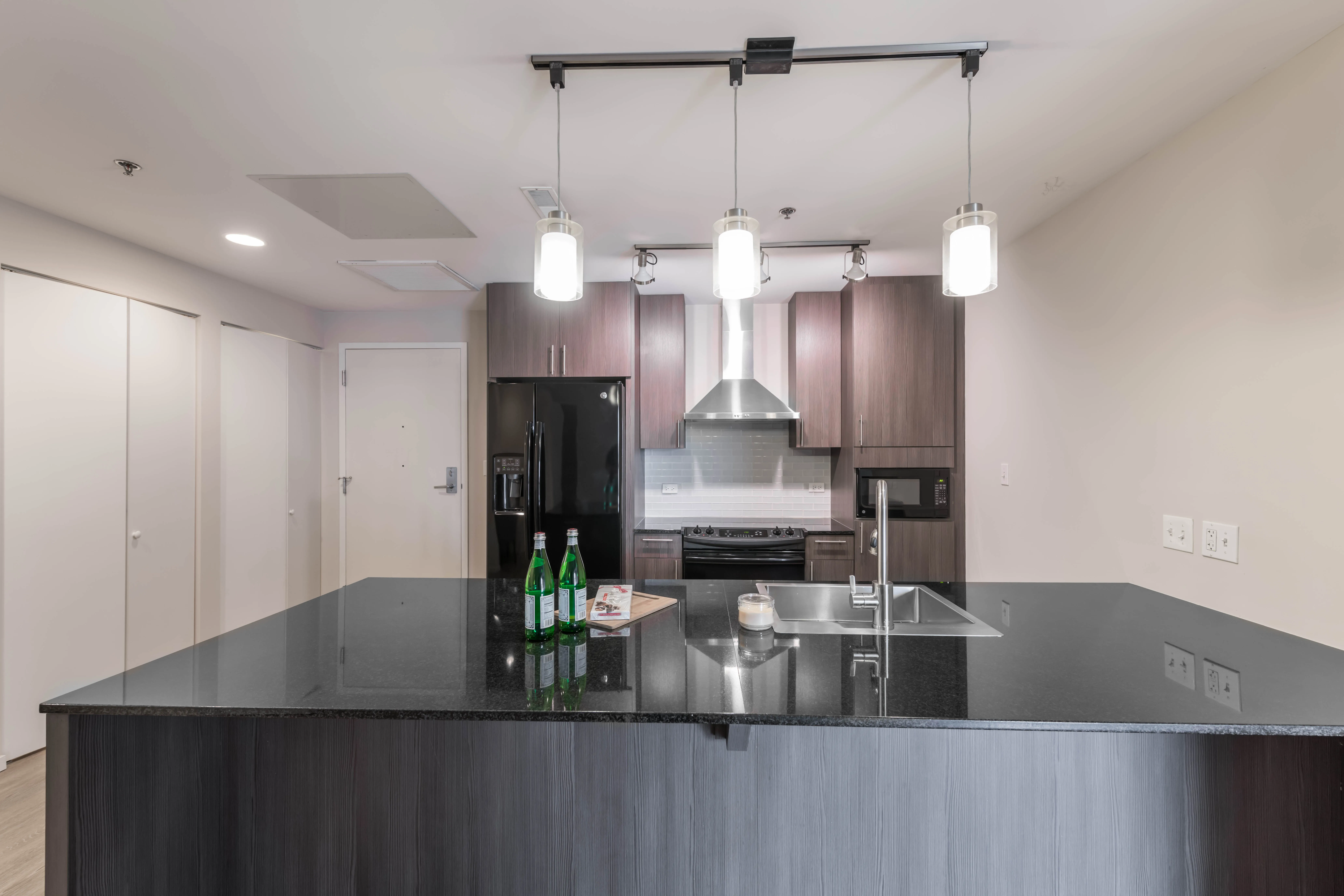 model unit living room at The Scott Residences Apartments in Old Town