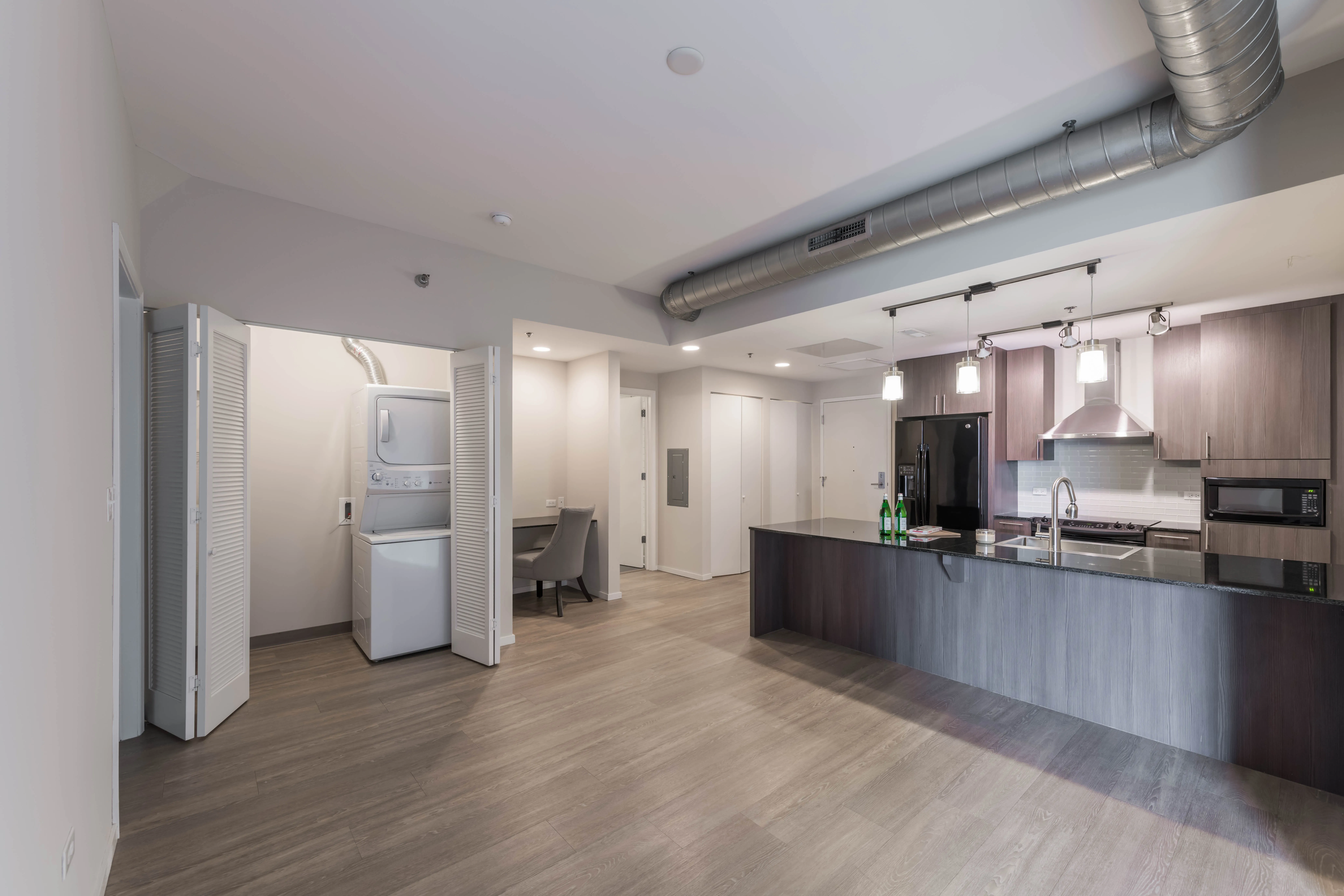 model unit living room at The Scott Residences Apartments in Old Town