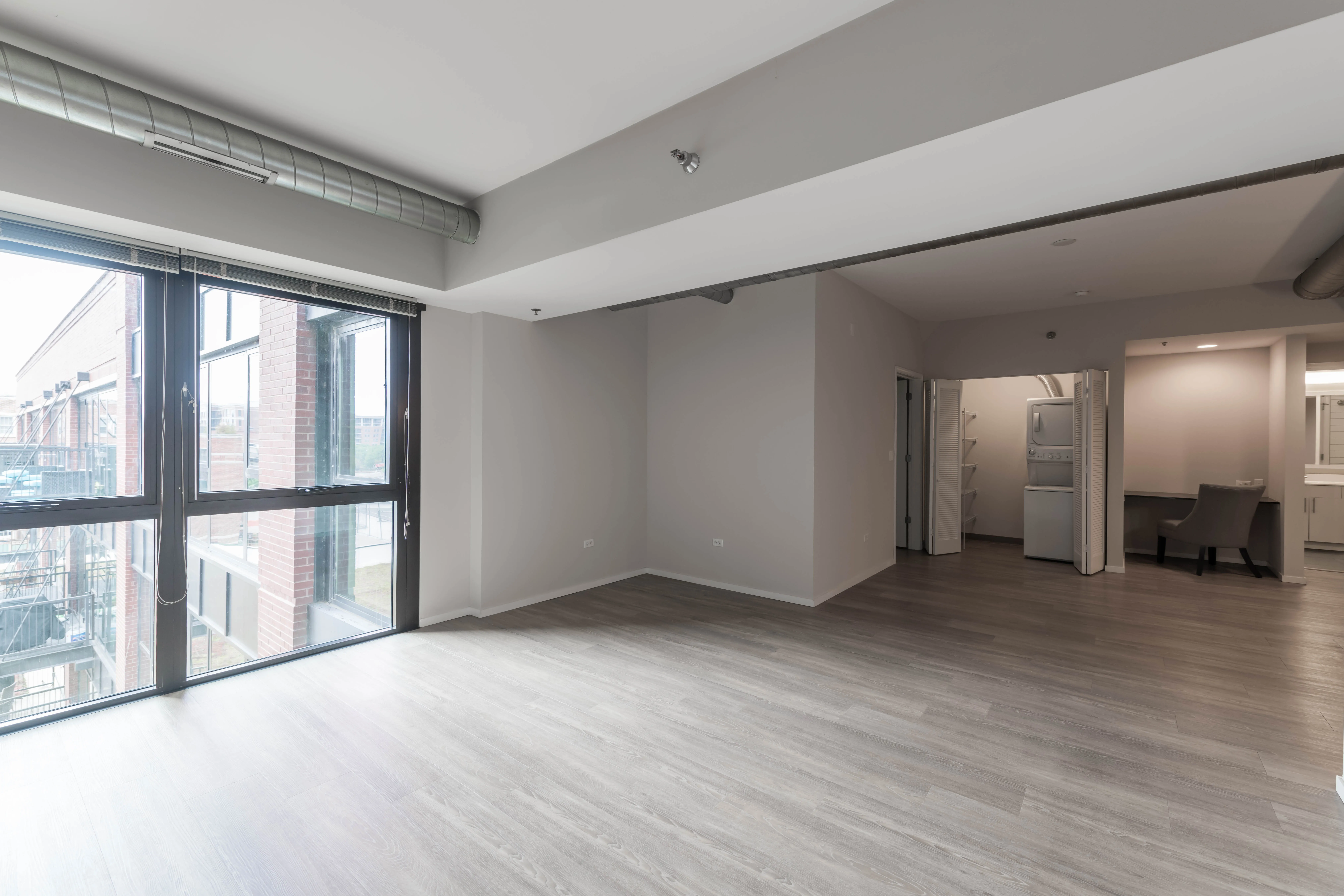 model unit living room at The Scott Residences Apartments in Old Town