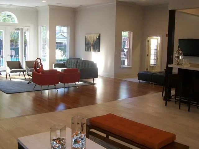 beautiful lake in front of Dwell at Naperville Apartments in Naperville, IL