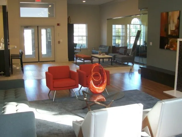 beautiful lake in front of Dwell at Naperville Apartments in Naperville, IL