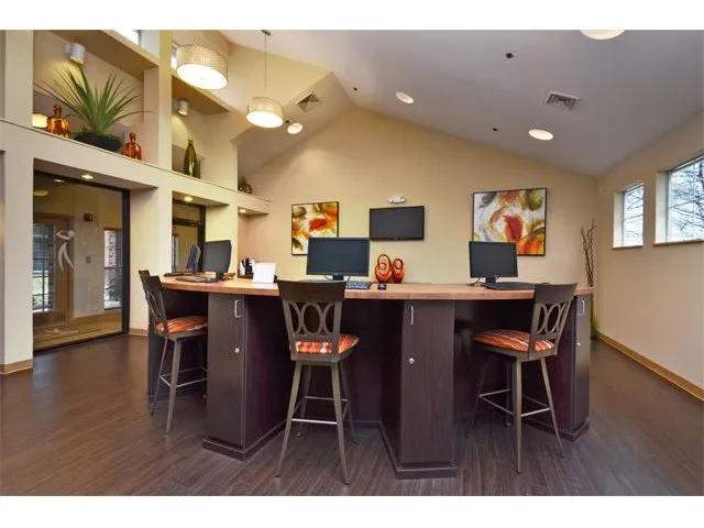 wild flowers in front of the Mark Apartments in Glendale Heights, IL