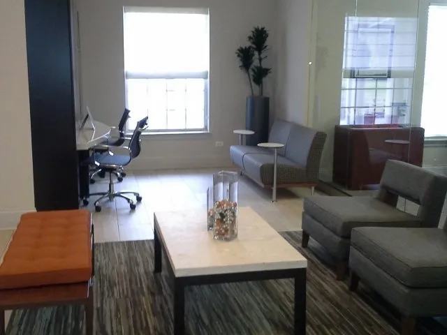 beautiful lake in front of Dwell at Naperville Apartments in Naperville, IL