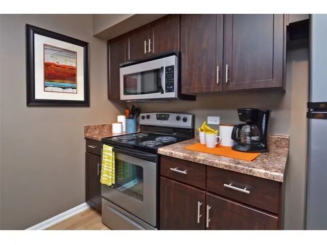 wild flowers in front of the Mark Apartments in Glendale Heights, IL