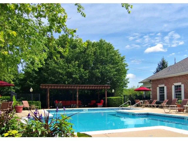 beautiful lake in front of Dwell at Naperville Apartments in Naperville, IL