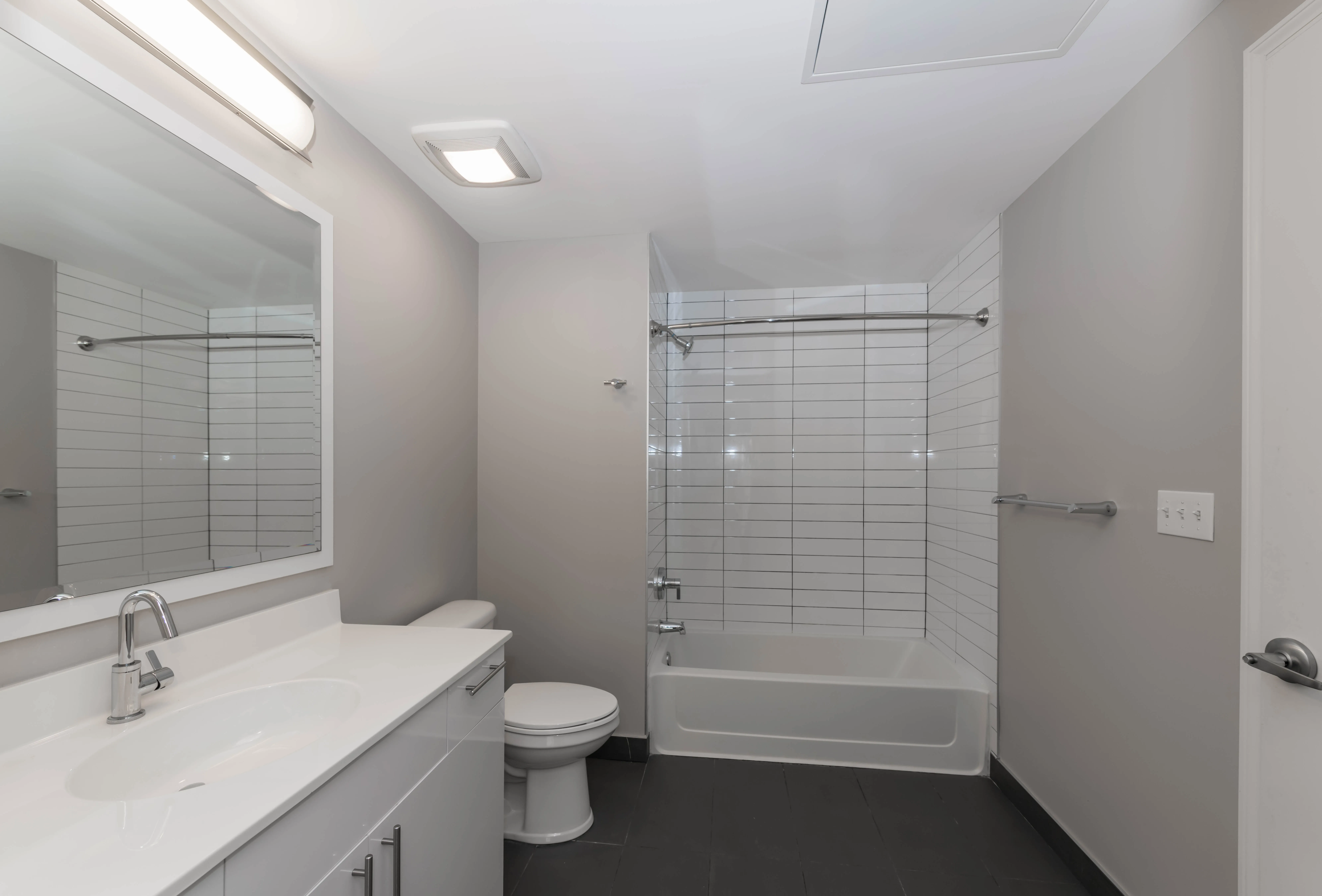 model unit living room at The Scott Residences Apartments in Old Town