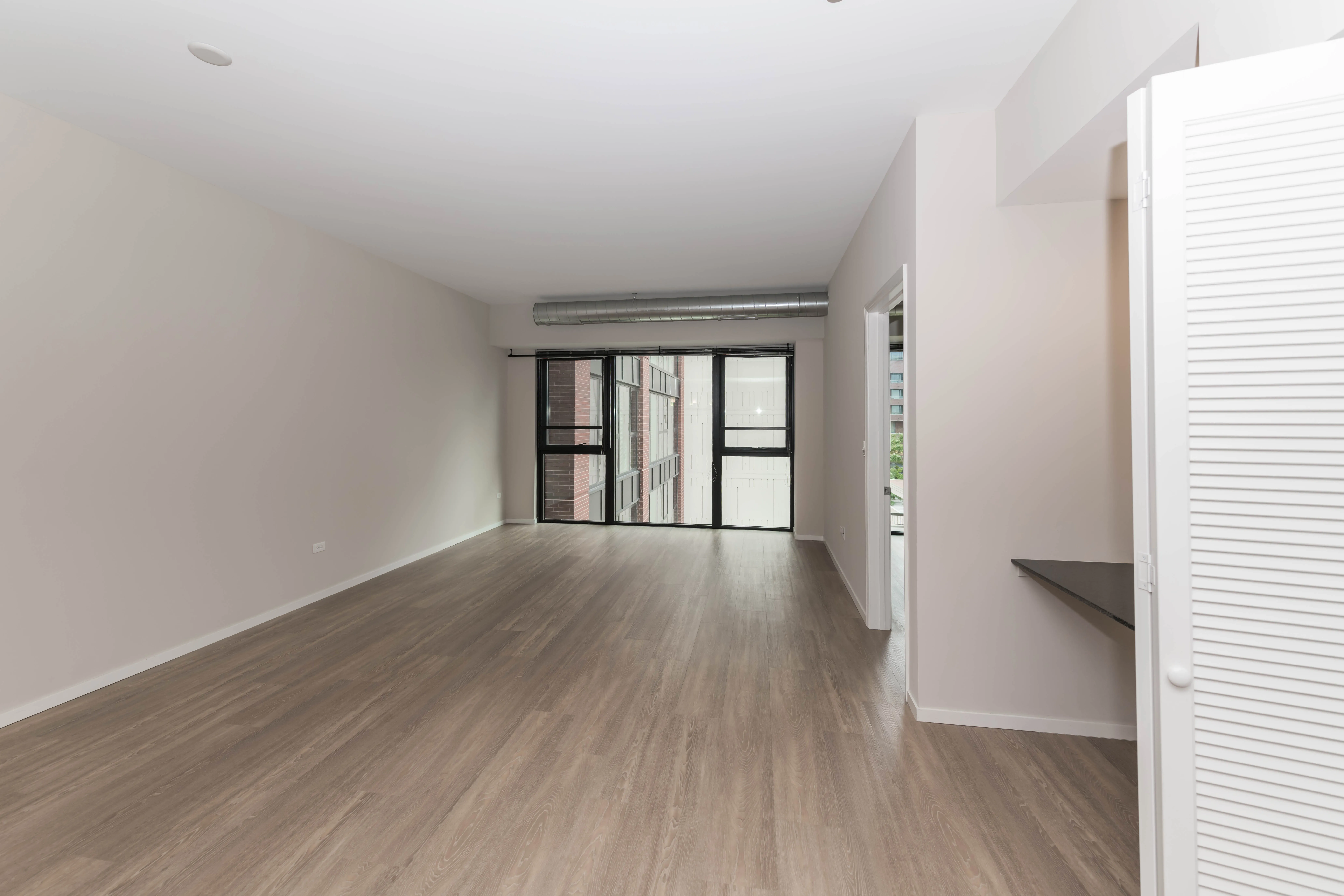 model unit living room at The Scott Residences Apartments in Old Town