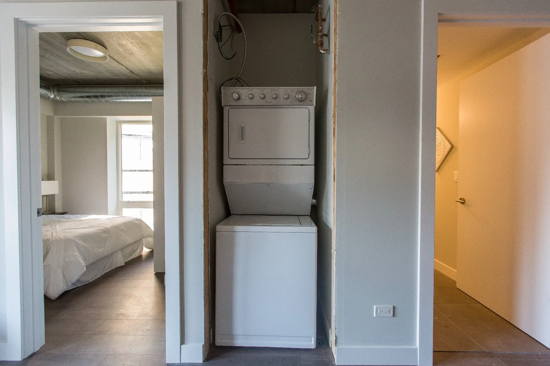 furnished luxury kitchen and living room at The Westerner Apartments