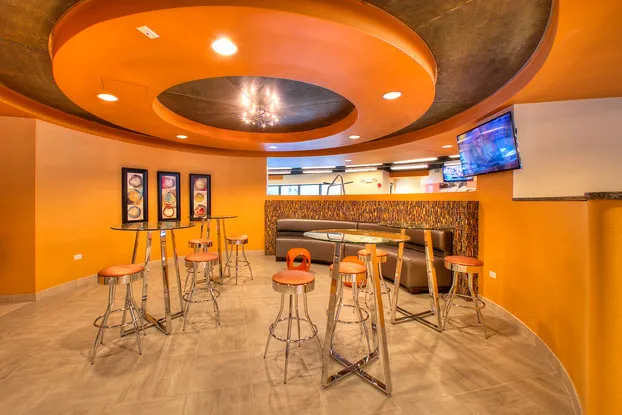 living room with lake view at Eleven Thirty Apartments in the South Loop