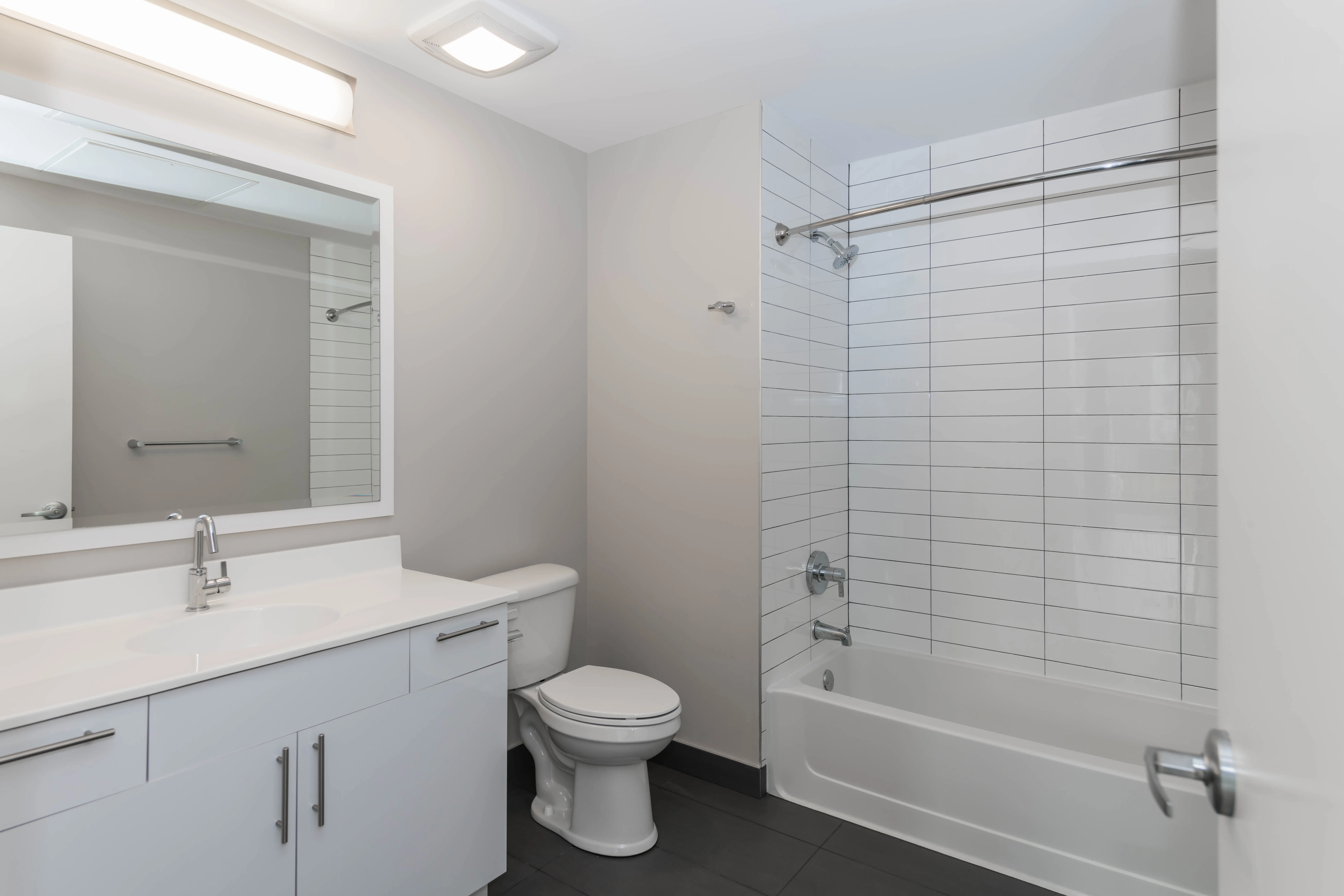 model unit living room at The Scott Residences Apartments in Old Town