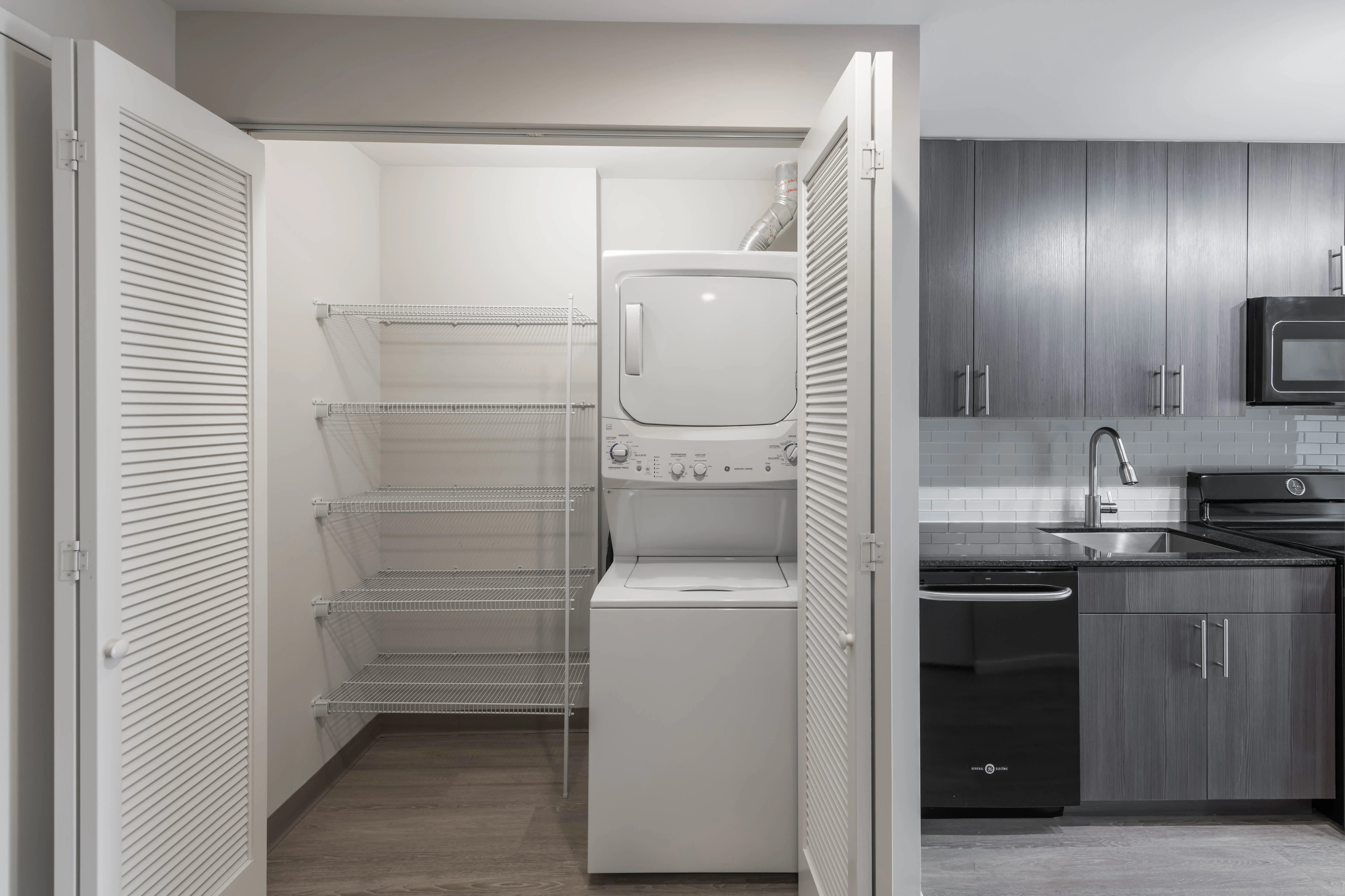 model unit living room at The Scott Residences Apartments in Old Town