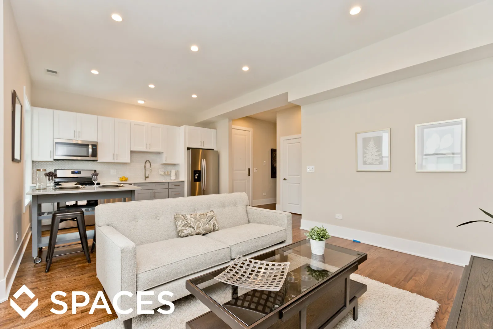 model living room apartment at Hazel Place Apartments