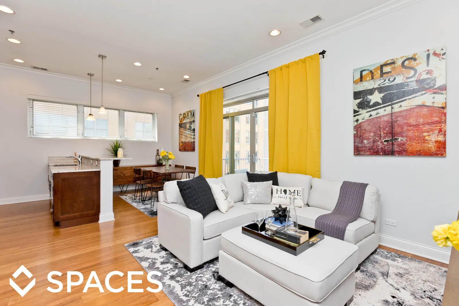 model kitchen at The Van Morgan Apartments in the West Loop Chicago