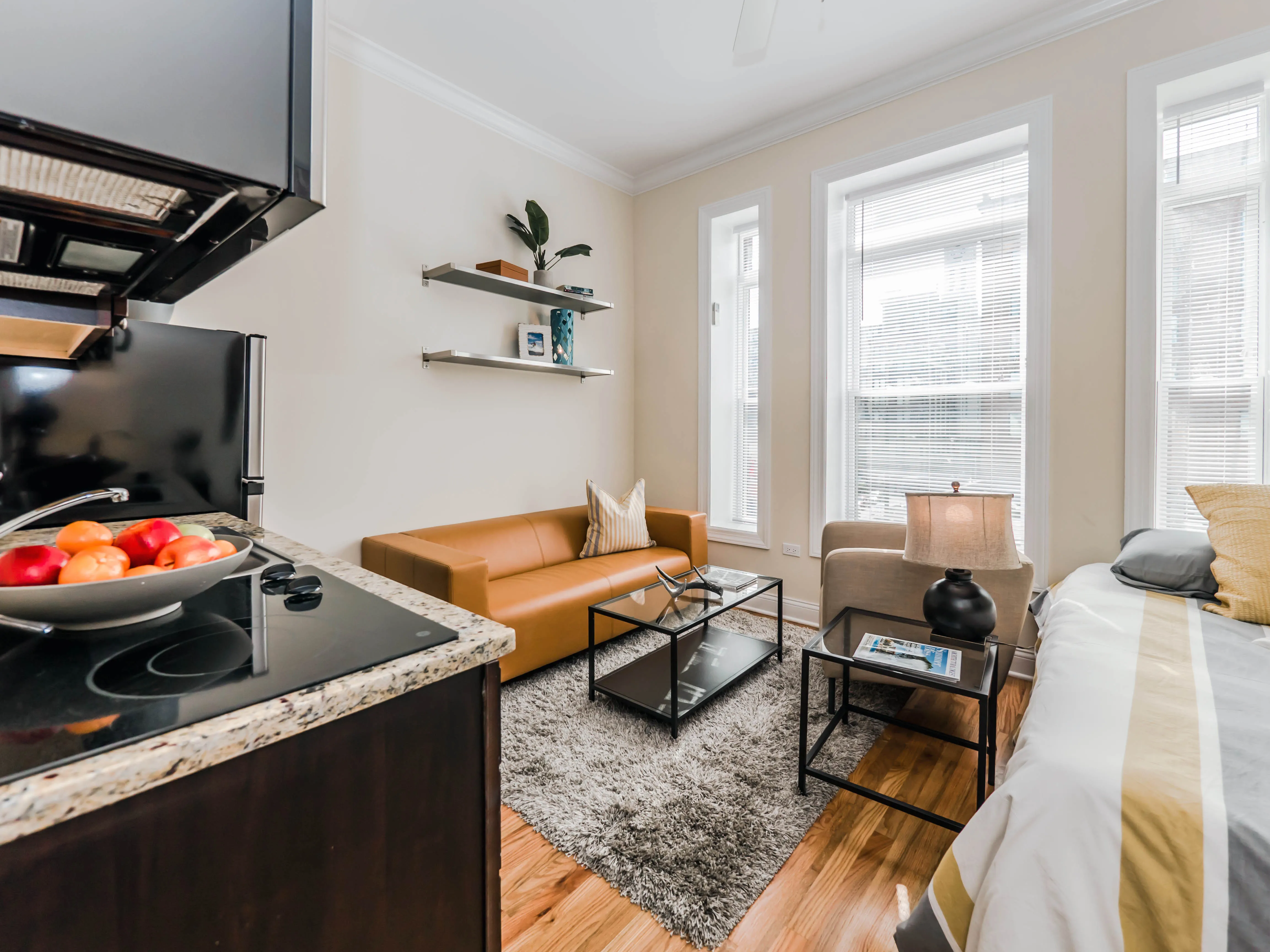 living room at 768 West Jackson Apartments in Chicago