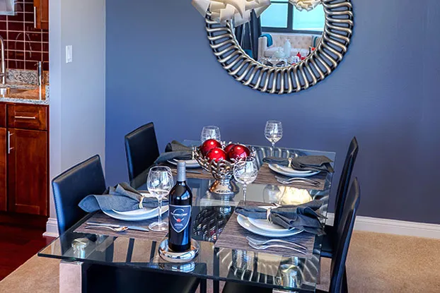 living room with lake view at Eleven Thirty Apartments in the South Loop